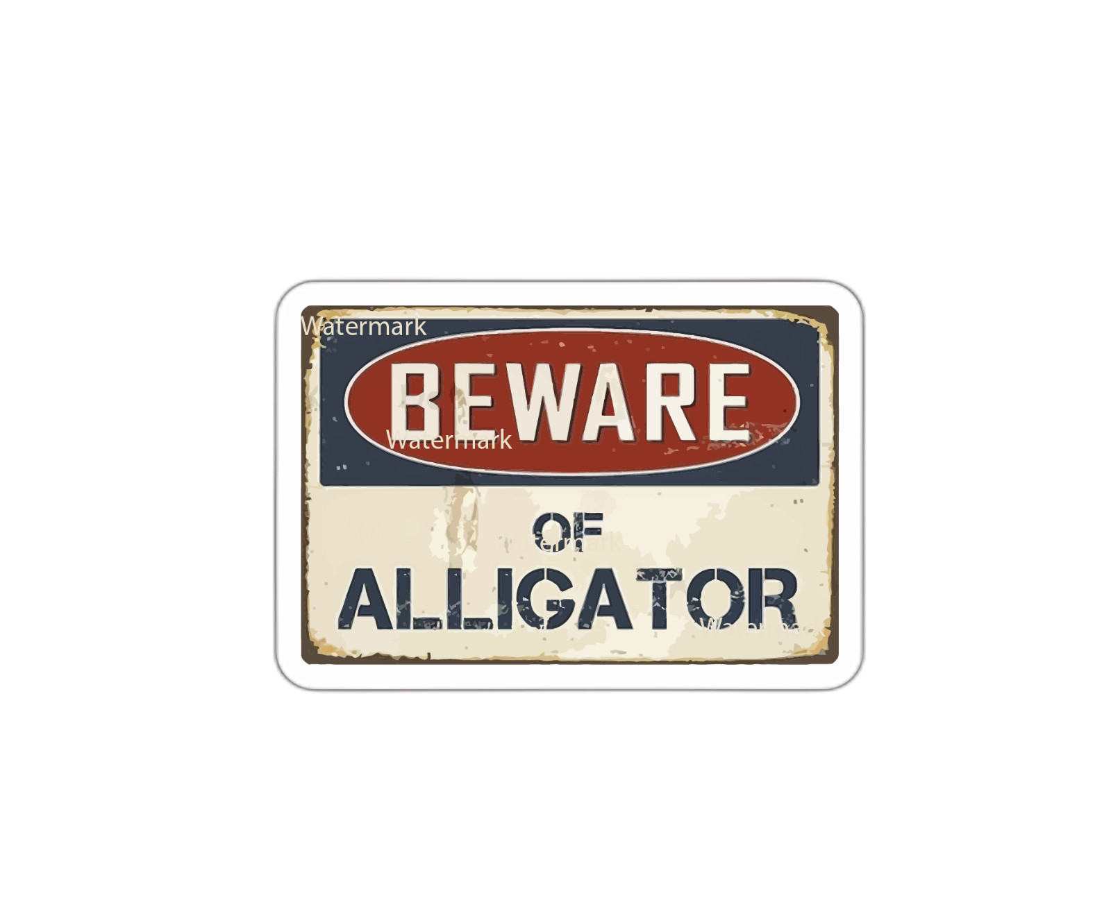Beware Alligator Sticker Decal