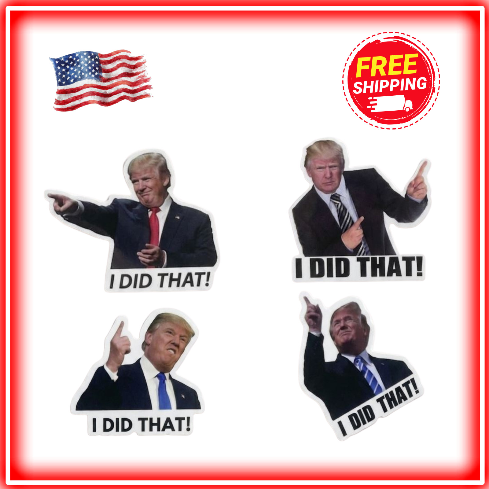 Trump I Did That Stickers 1.5" Waterproof Vinyl Decal Gas Pump Car 10 50 100 pcs