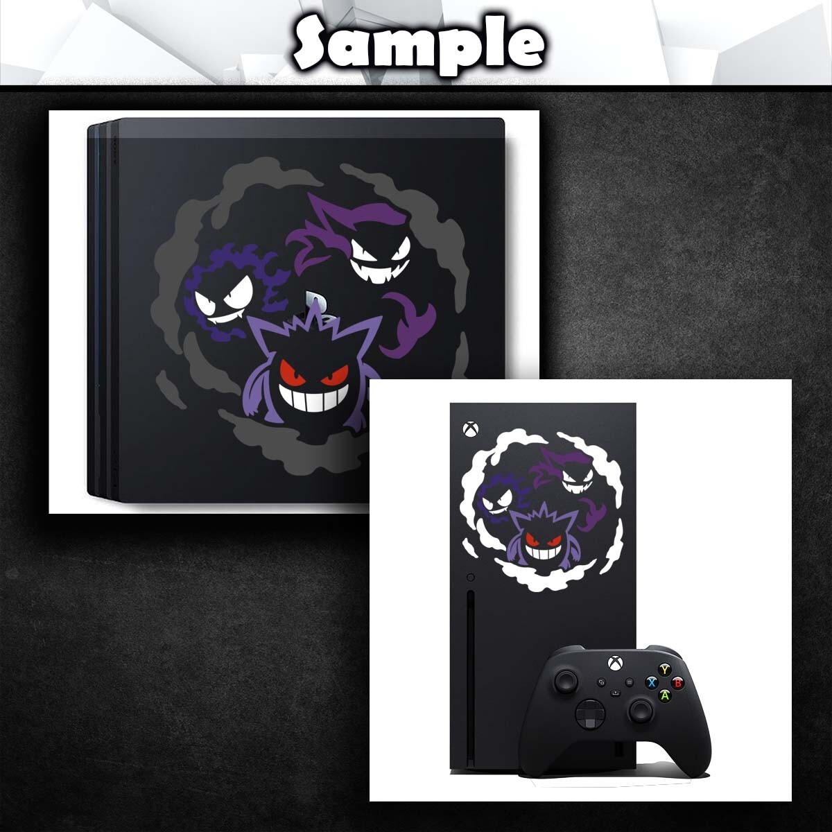 Gengar Ghastly Vinyl Decal Sticker (Monster Nintendo Car Laptop PC Glass Color)