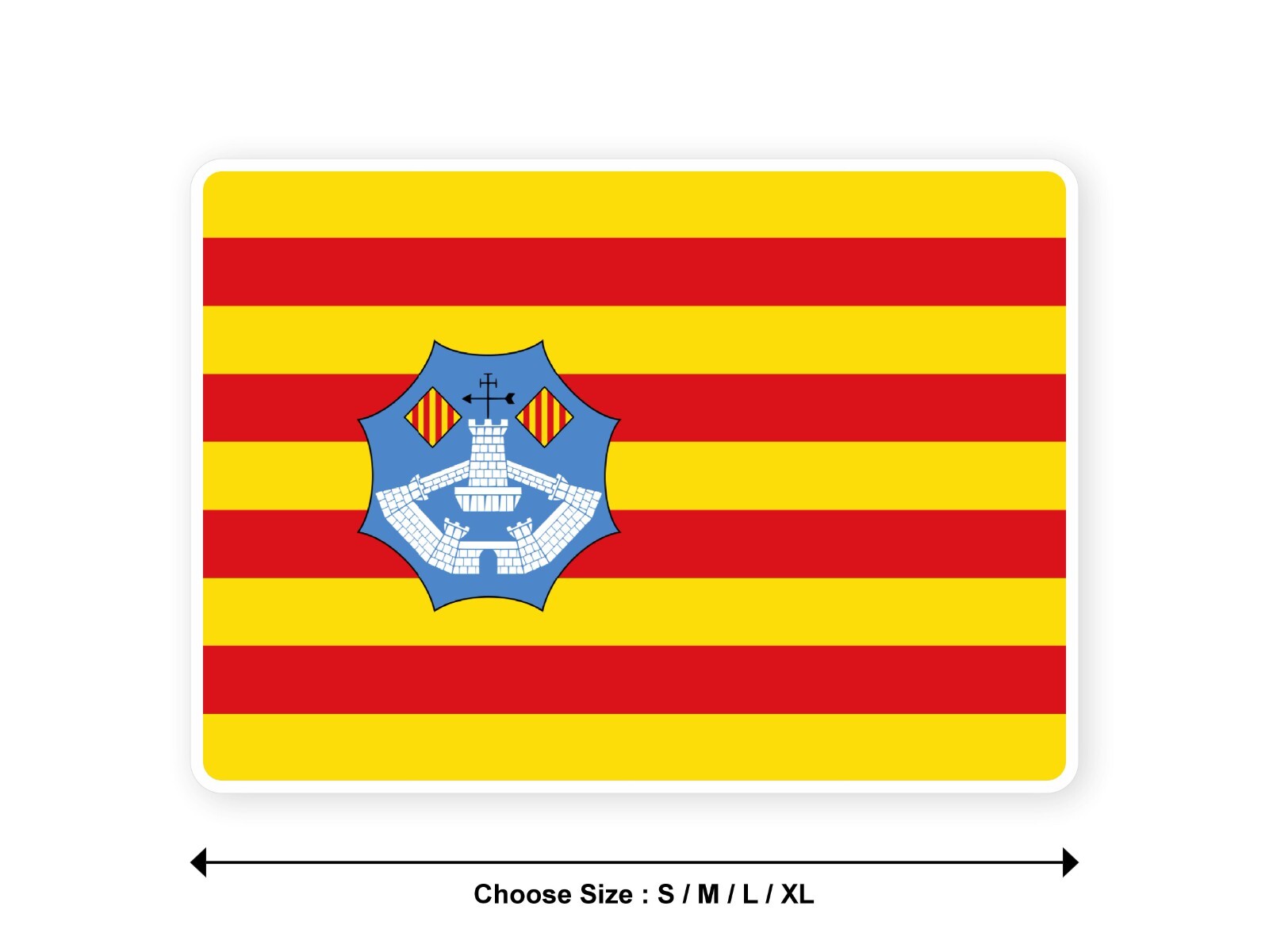 Sticker flag SPAIN MENORCA balearic spanish autonomous community decal