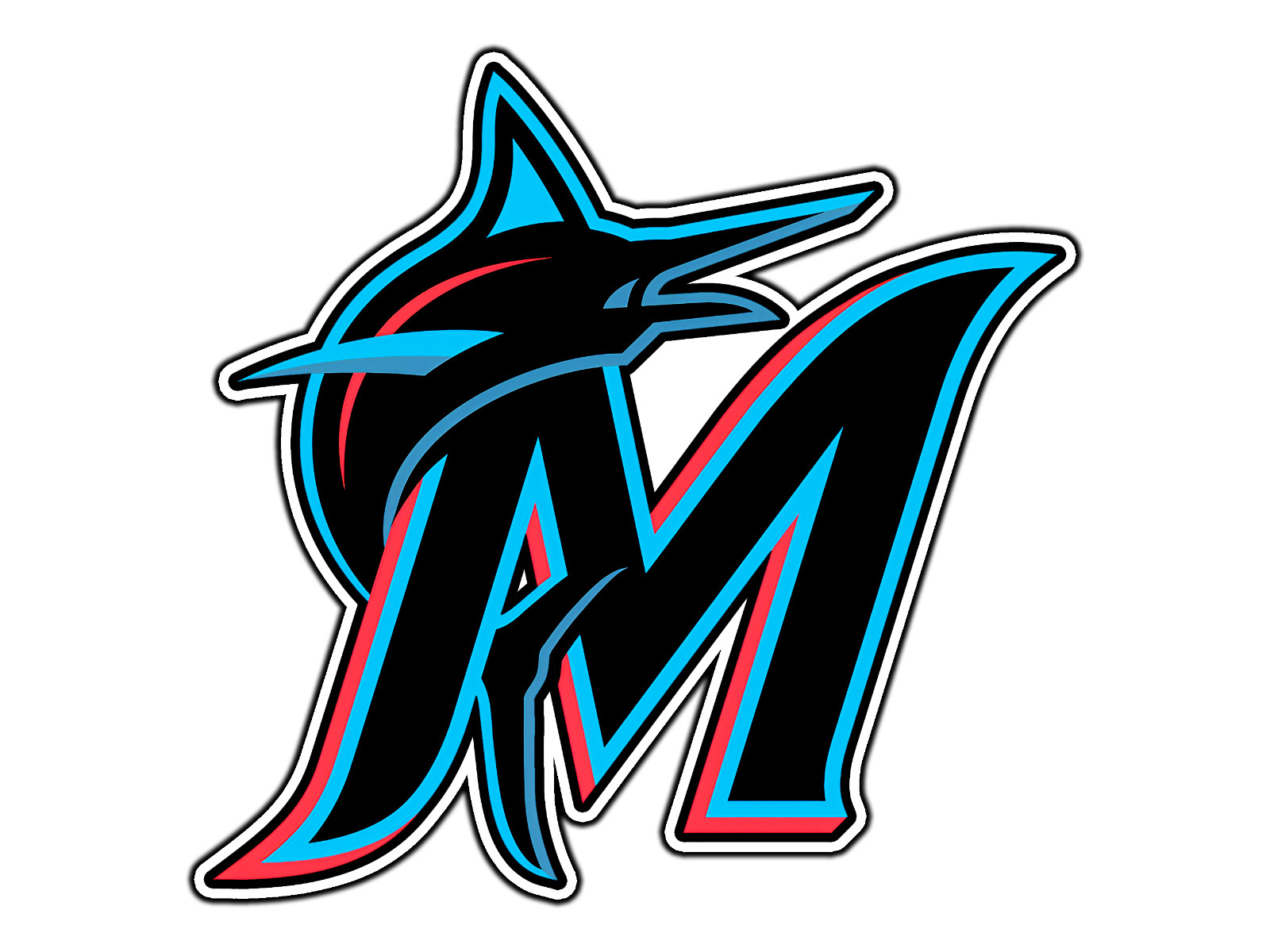 Miami Marlins Logo #2 Baseball Sticker Waterproof Vinyl Decal Die-Cut Car