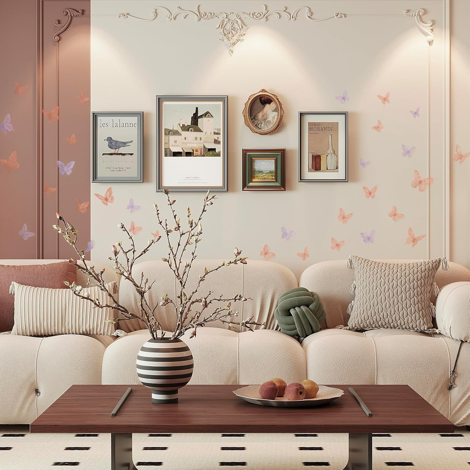 Butterfly Wall Decor, 48Pcs 3D Butterfly Stickers in 3 Sizes & 4 Styles for Ball