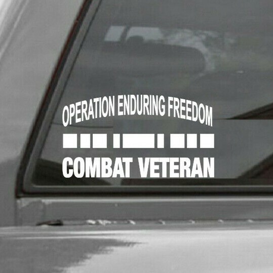 Operation Enduring Freedom Combat Veteran Vinyl Window Decal Sticker OEF