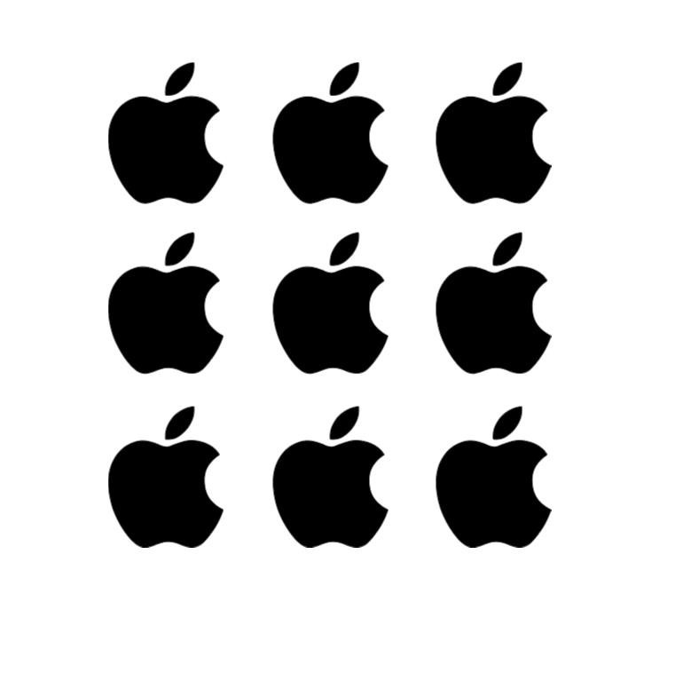 9x Apple logo Vinyl Decals Stickers for Phone Laptop Cups +