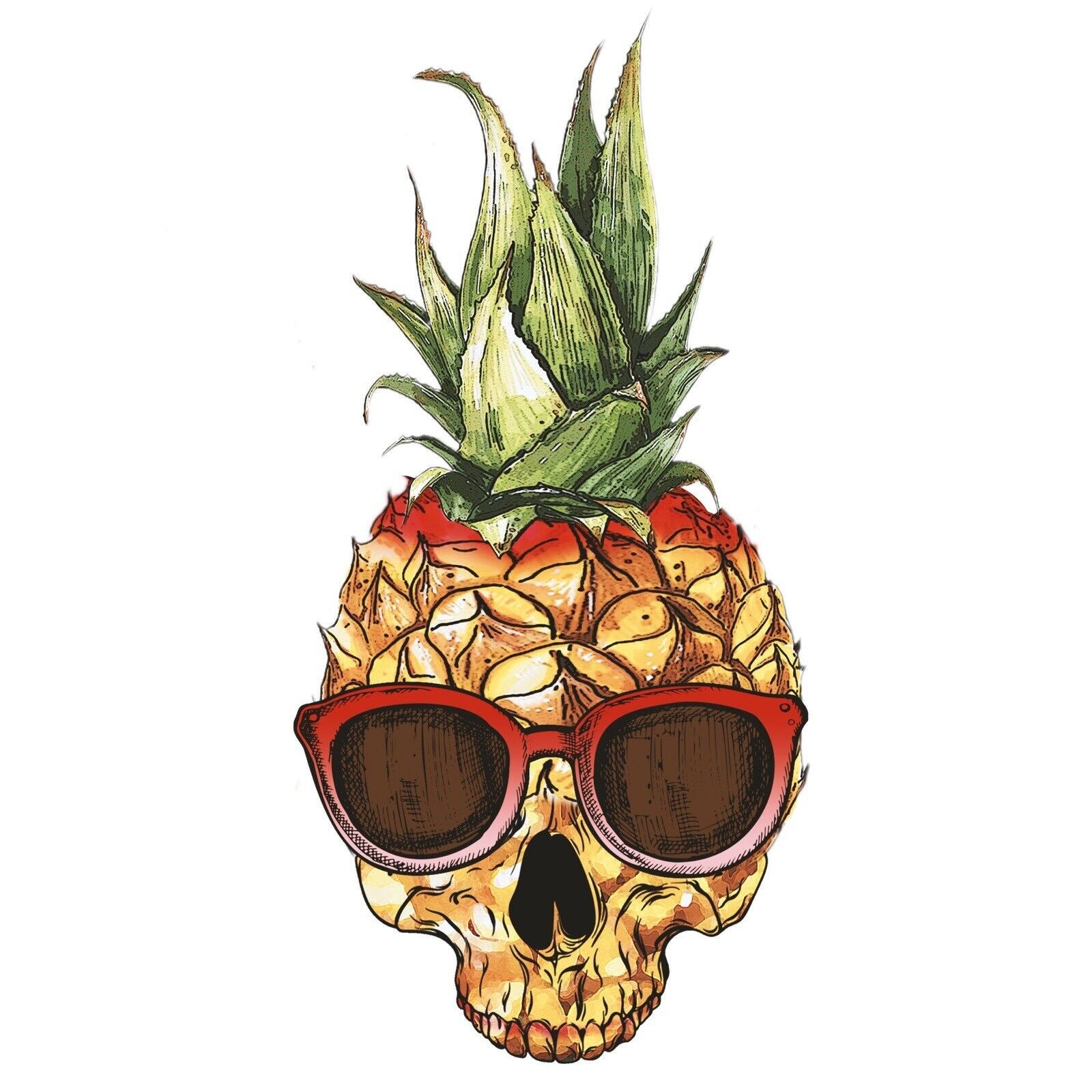 Pineapple Skull Sticker Decal