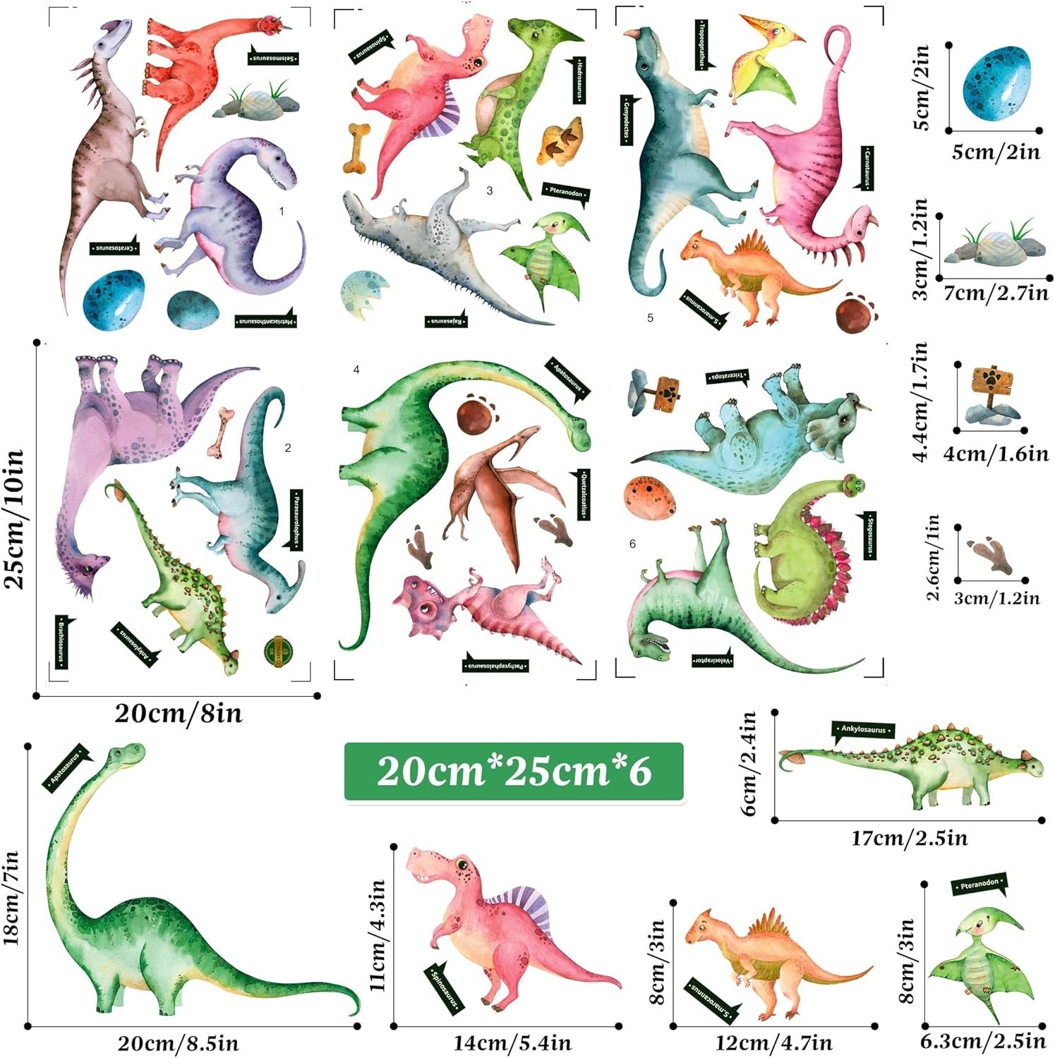 Waterproof Dinosaur Wall Stickers for Kids
