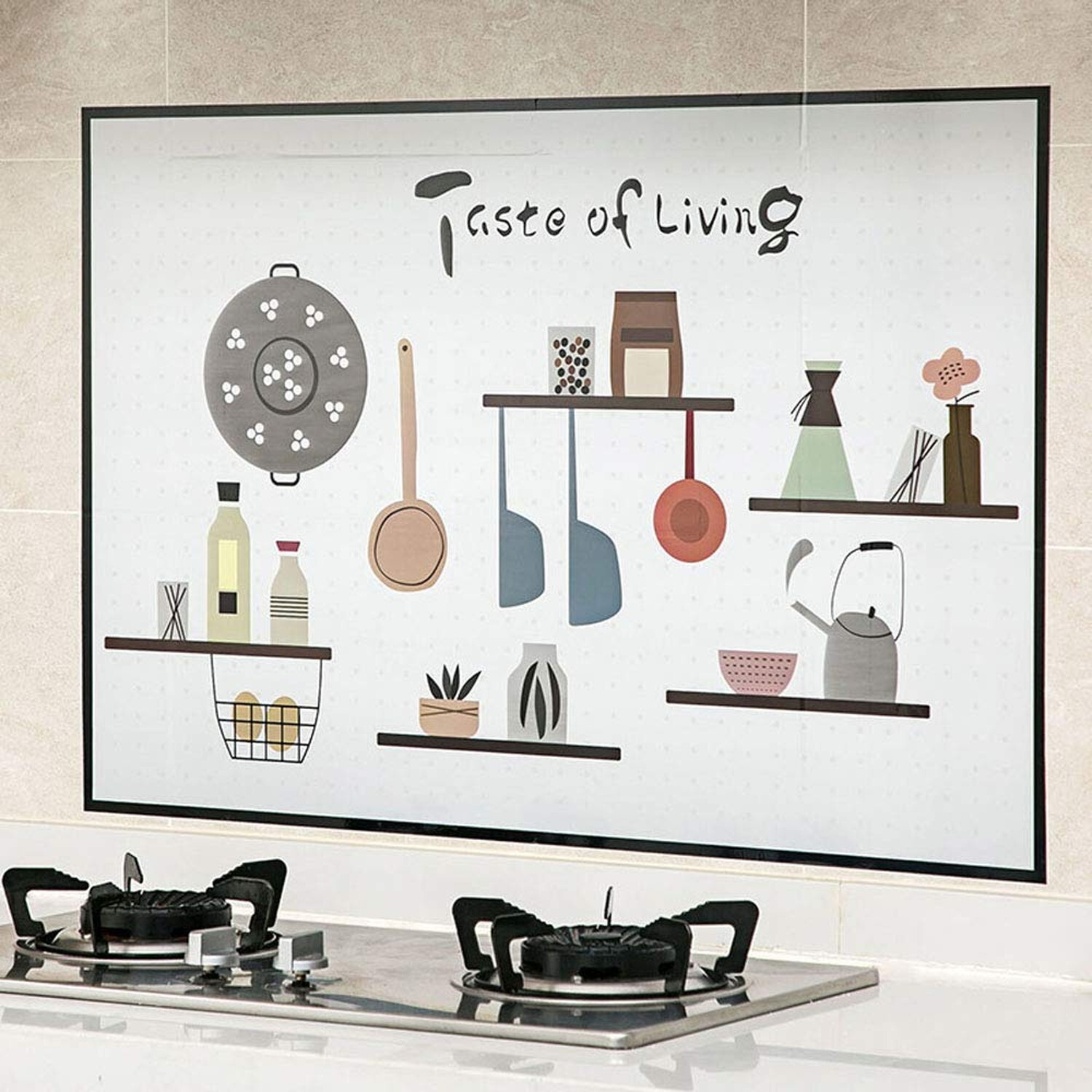 Oil Proof Wall Stickers Wallpaper Kitchen Backsplash Wall Protector Tools Pat…