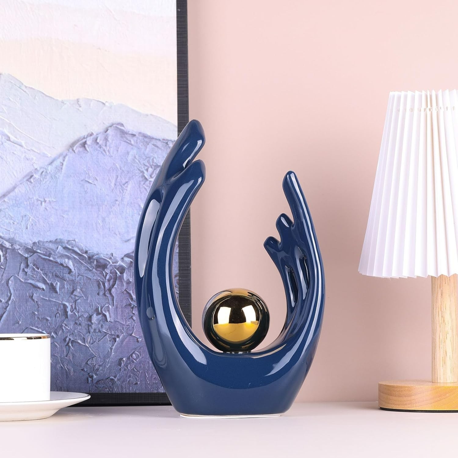 Modern Blue Tabletop Art Statue – Compact Decorative Sculpture for Any Space