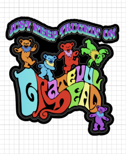 (2) Grateful Dead Sticker Decal Keep Truckin On Dancing Bears Psychedelic Vinyl