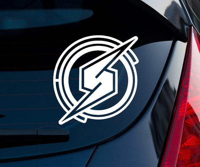 Metroid Logo Screw Attack Indoor Outdoor Matte White Vinyl Decal 3"x2.87"