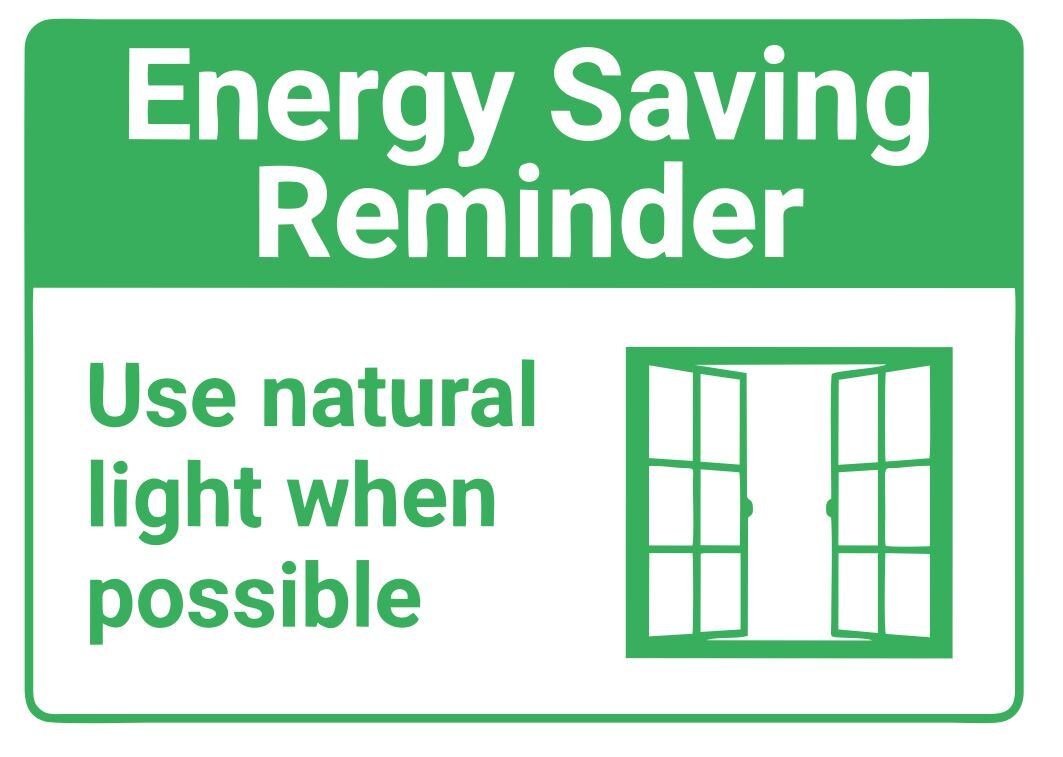 Use Natural Light Safety Sign Sticker Decal Label D7369