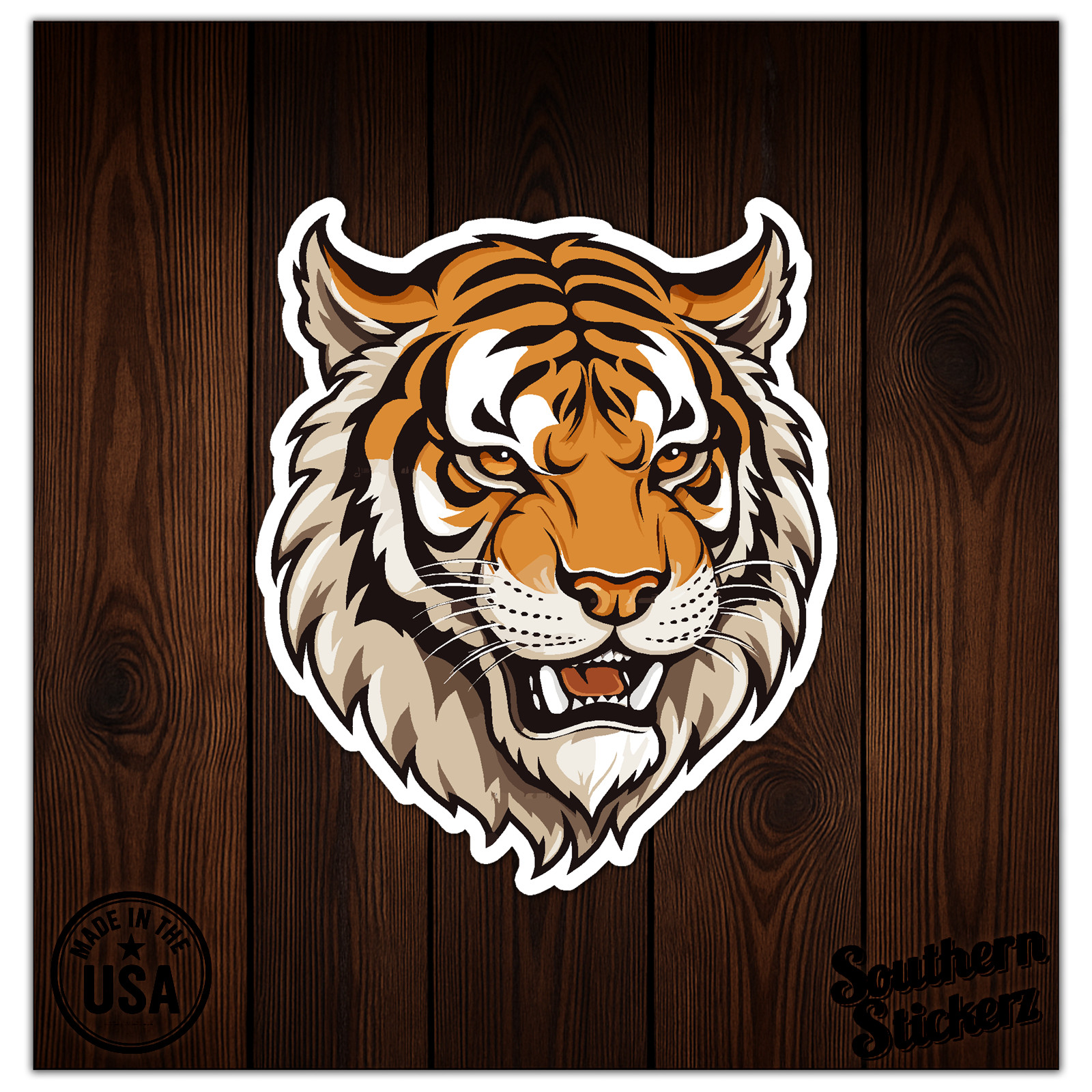 Tiger Head – Vinyl Decal Sticker – Car Window Laptop – ebn11236
