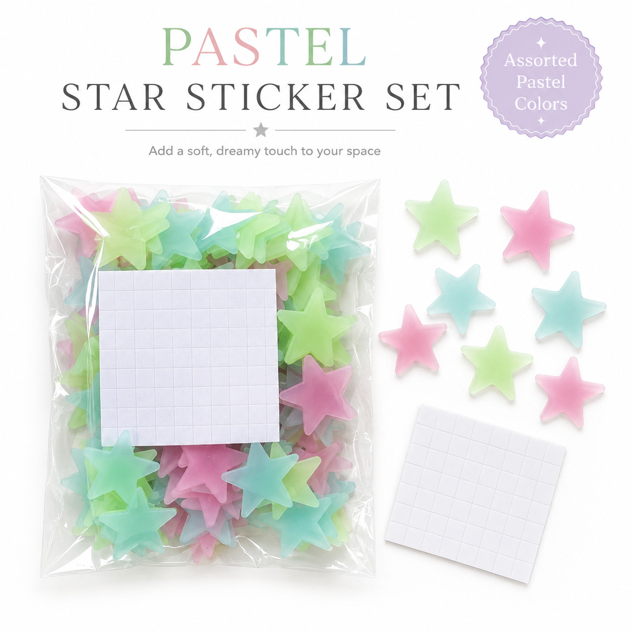 Colorful Luminous Star Wall Stickers Kids Room Glowing Decor Stickers
