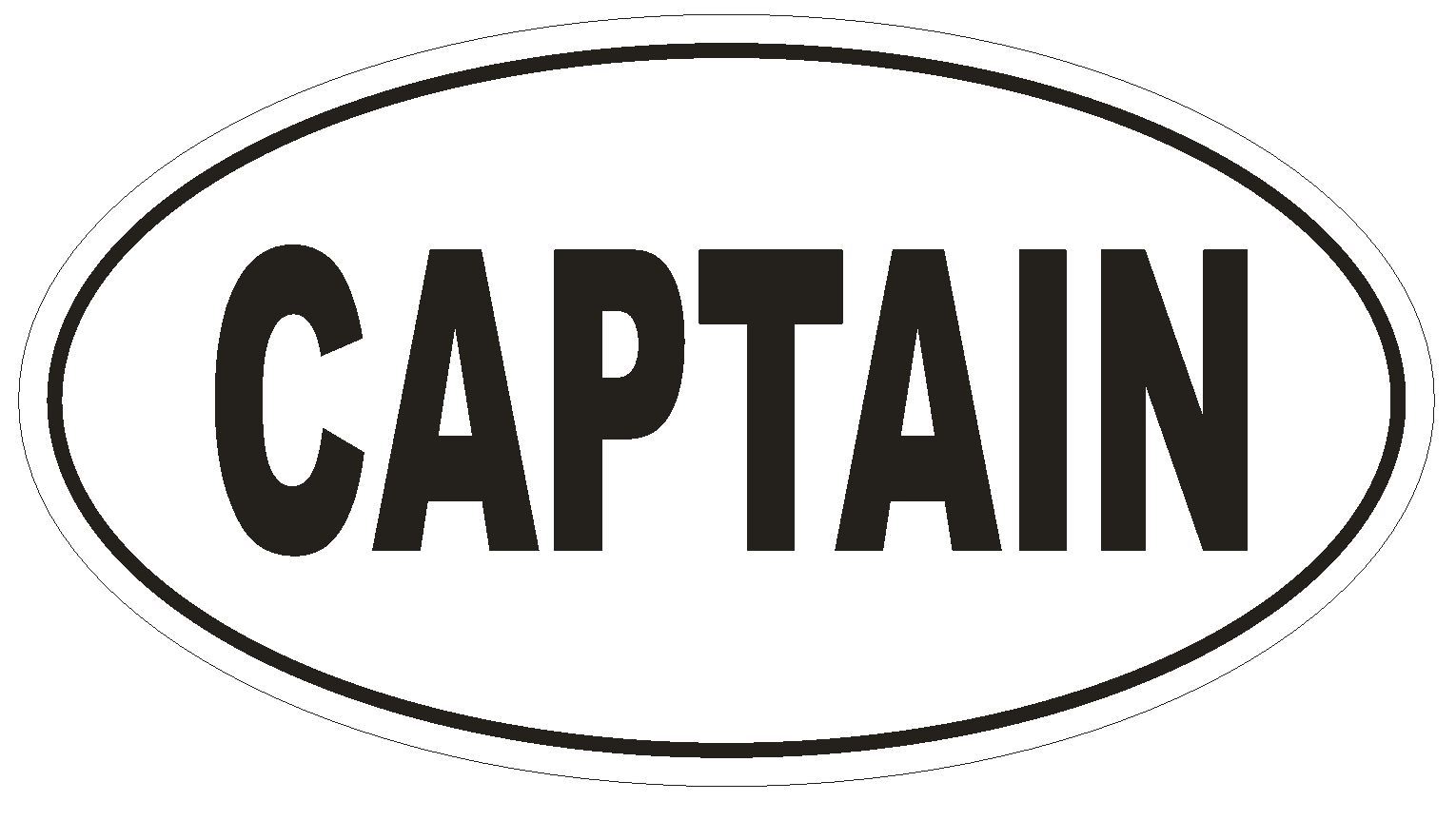 CAPTAIN Oval Bumper Sticker or Helmet Sticker D1738 Euro Oval