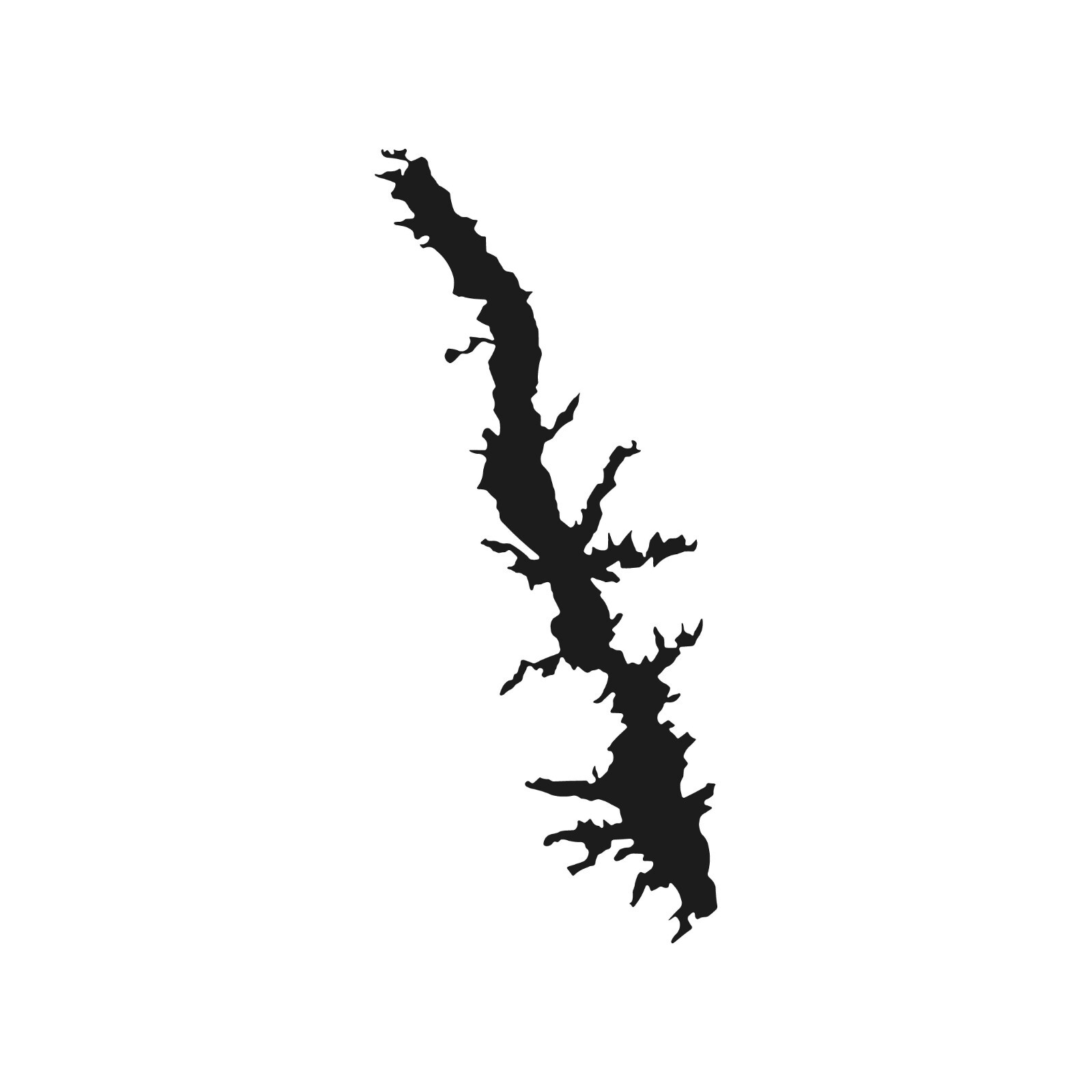 Toledo Bend Reservoir outline Vinyl Decal Car Window Laptop Sticker