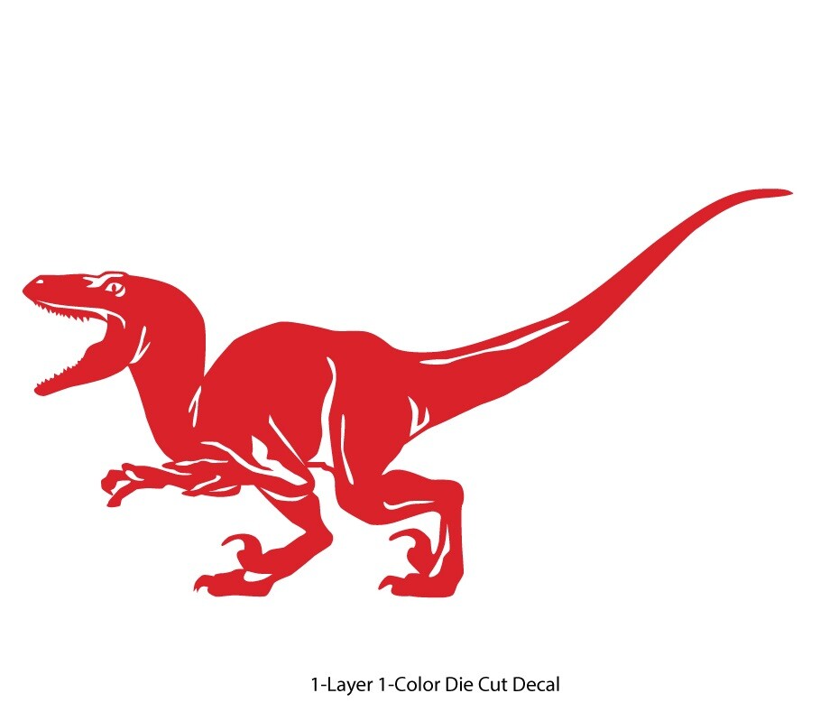 Dinosaur – Velociraptor #3, Jurassic Period 4-21" – Die Cut Vinyl Decal Sticker