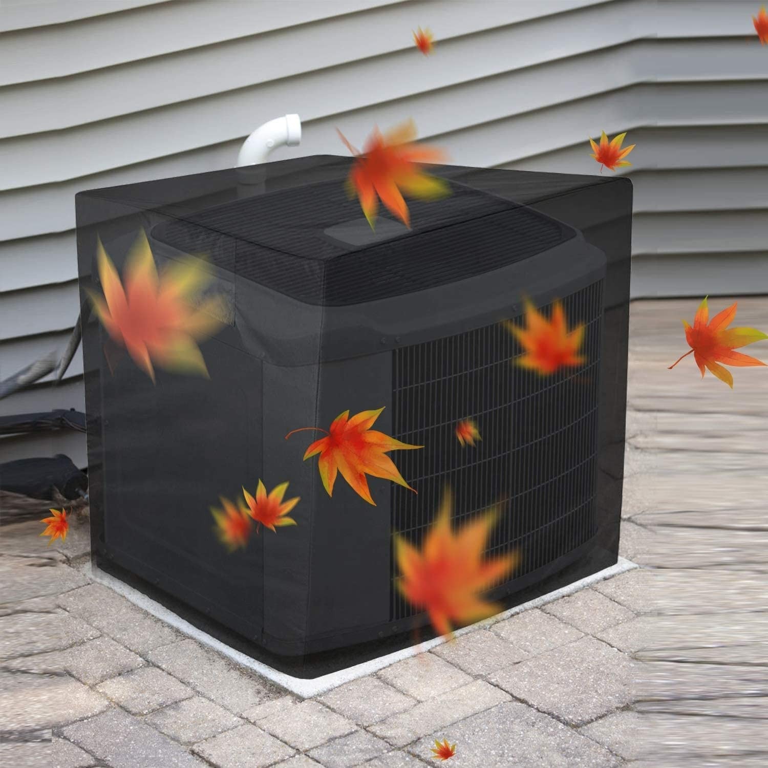Air Conditioner Cover for Outside Units with Windproof Straps & Reinforced Bu…