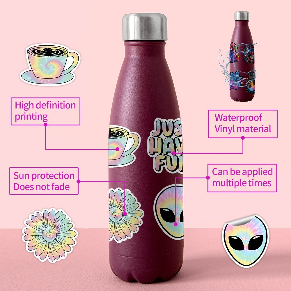 50 pcs Waterproof Vinyl Stickers Iridescent Style Luggage Phone Laptop Fridge
