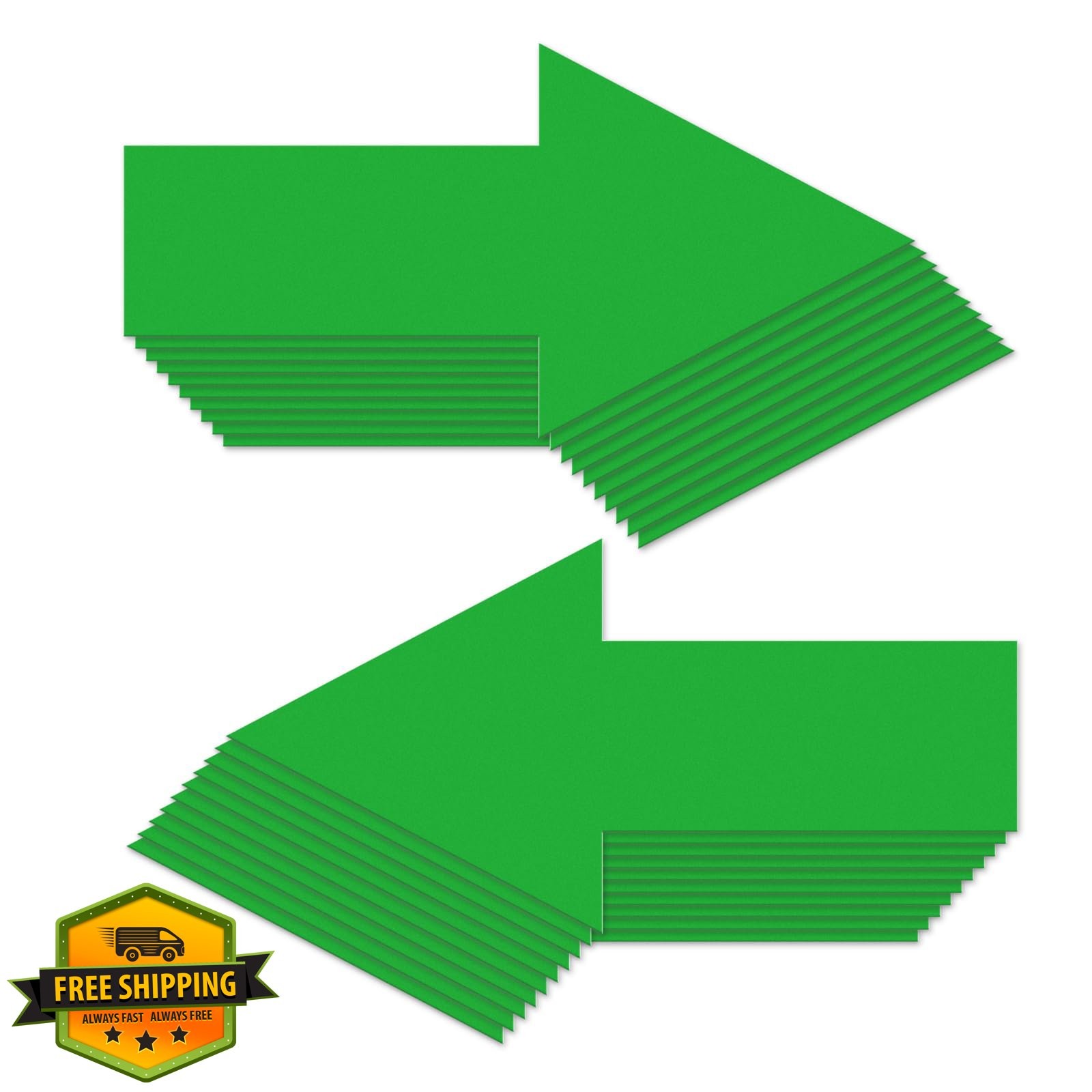 20pc Arrow Floor Sticker Green 10×5 Directional Decal Self-Adhesive