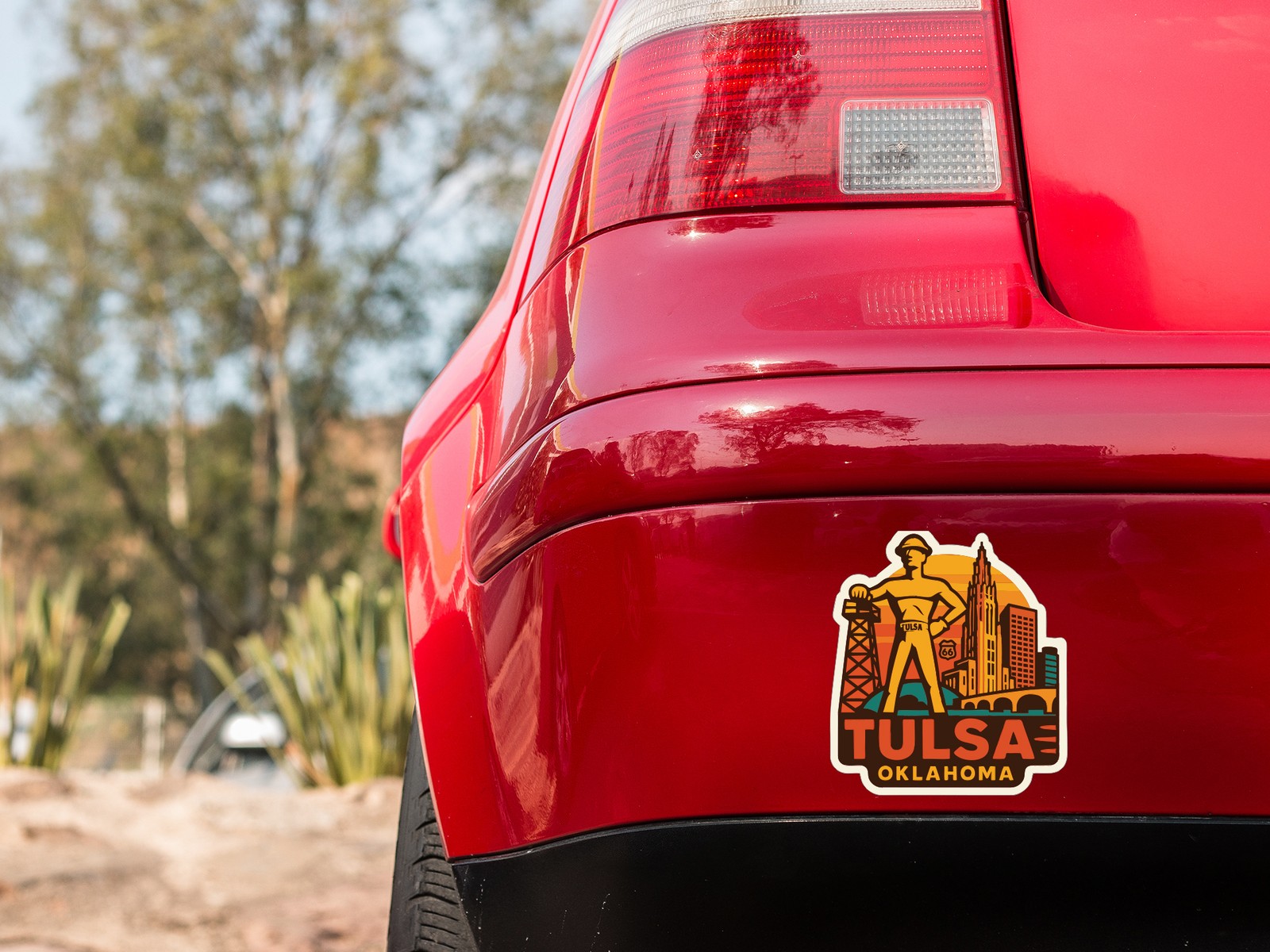 Tulsa Oklahoma Sticker Decal Vinyl Die-Cut City Skyline Landmark Design