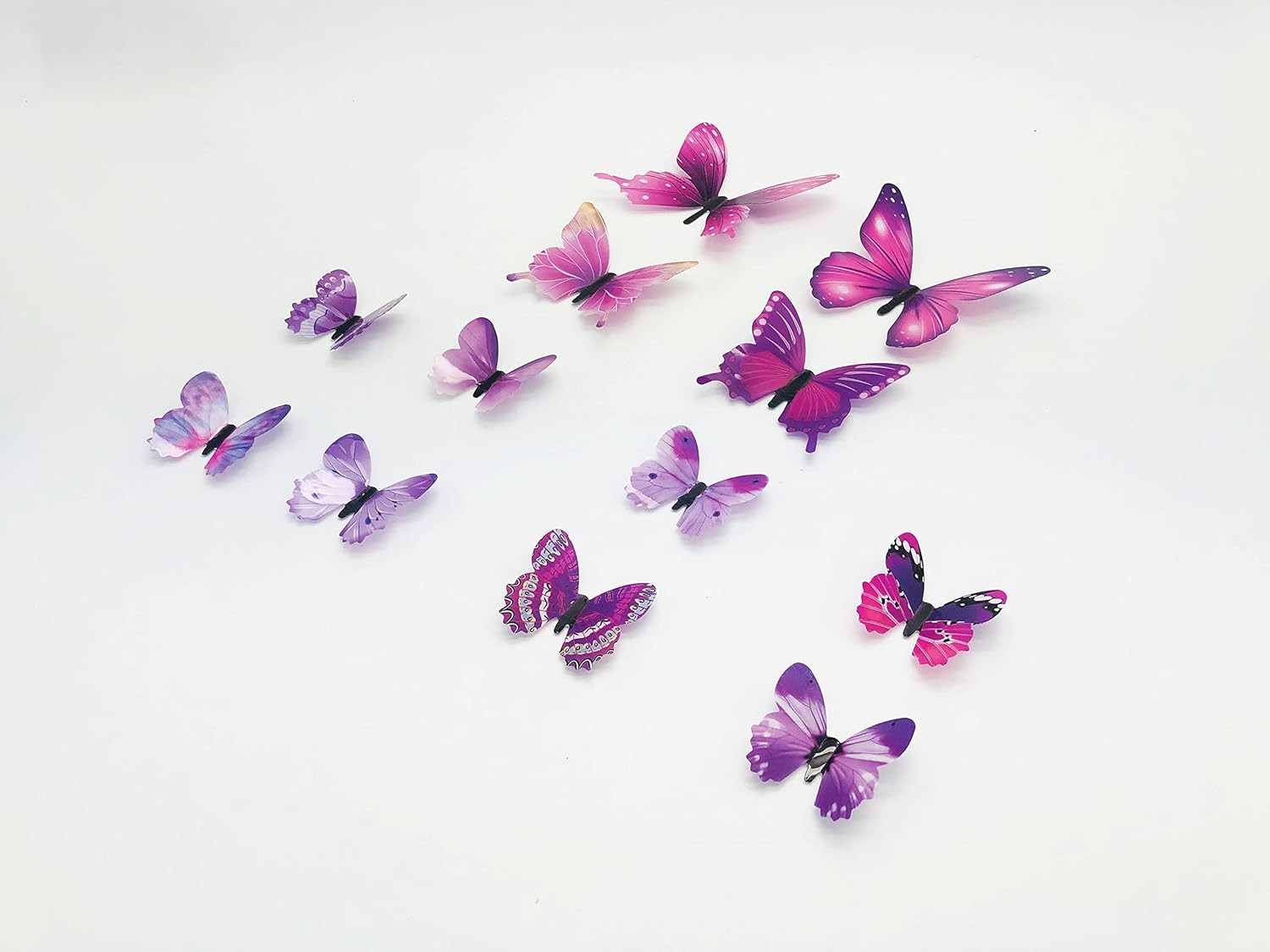 132 Pcs Butterfly Decals, 3D Colorful Butterfly Wall Stickers, 3D Plastic Butter