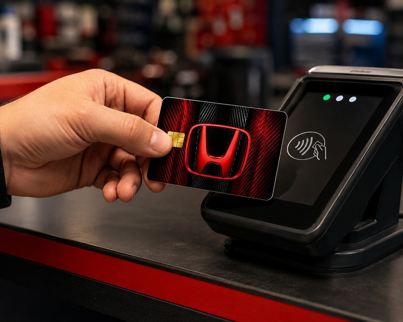 Honda Red Black Carbon Fiber Credit Card Skin | Premium Pre-Cut Vinyl for Debit