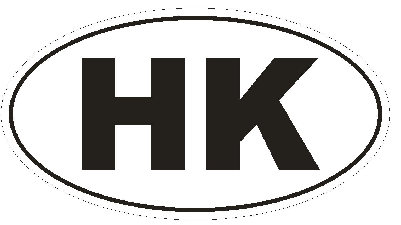 Hong Kong Oval Bumper Sticker or Helmet Sticker D2071 Euro Oval Country Code