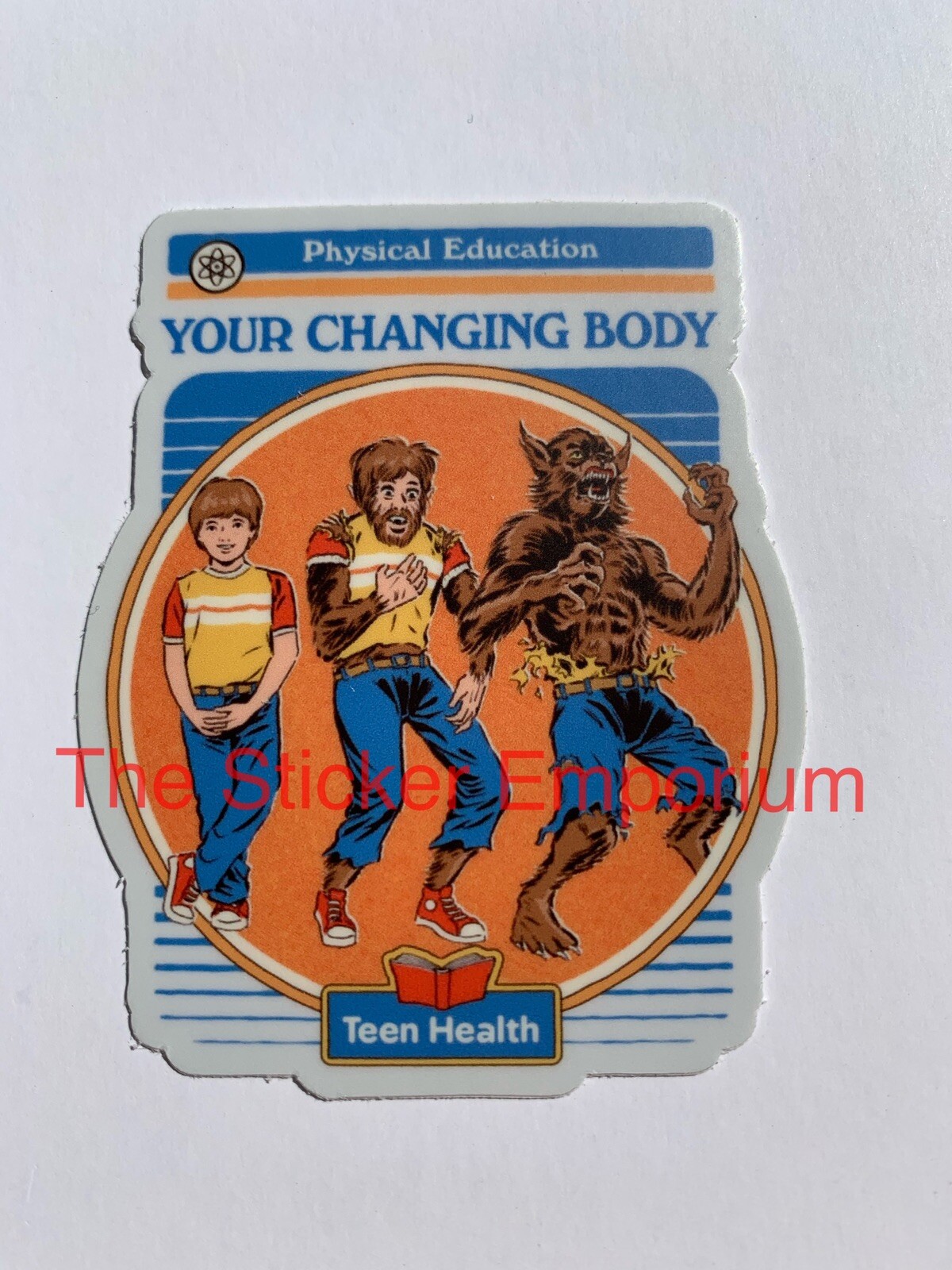 My Changing Body Teen Werewolf Sticker ~ Funny Occult Vintage Book Style Decal
