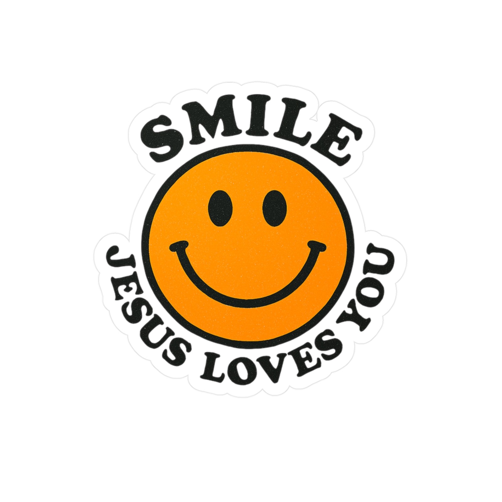 Smiley Face Sticker, Joyful Vinyl Decals, Smile Jesus Loves You, Faith Inspired