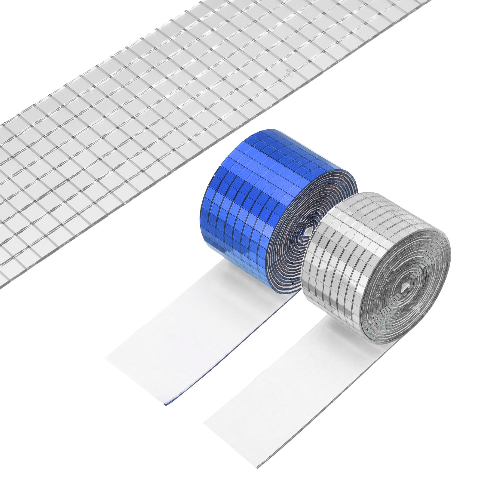 5x5mm Self Adhesive Mirrors Mosaic Tiles, 6400 Pcs Mosaic Sticker, Blue Silver
