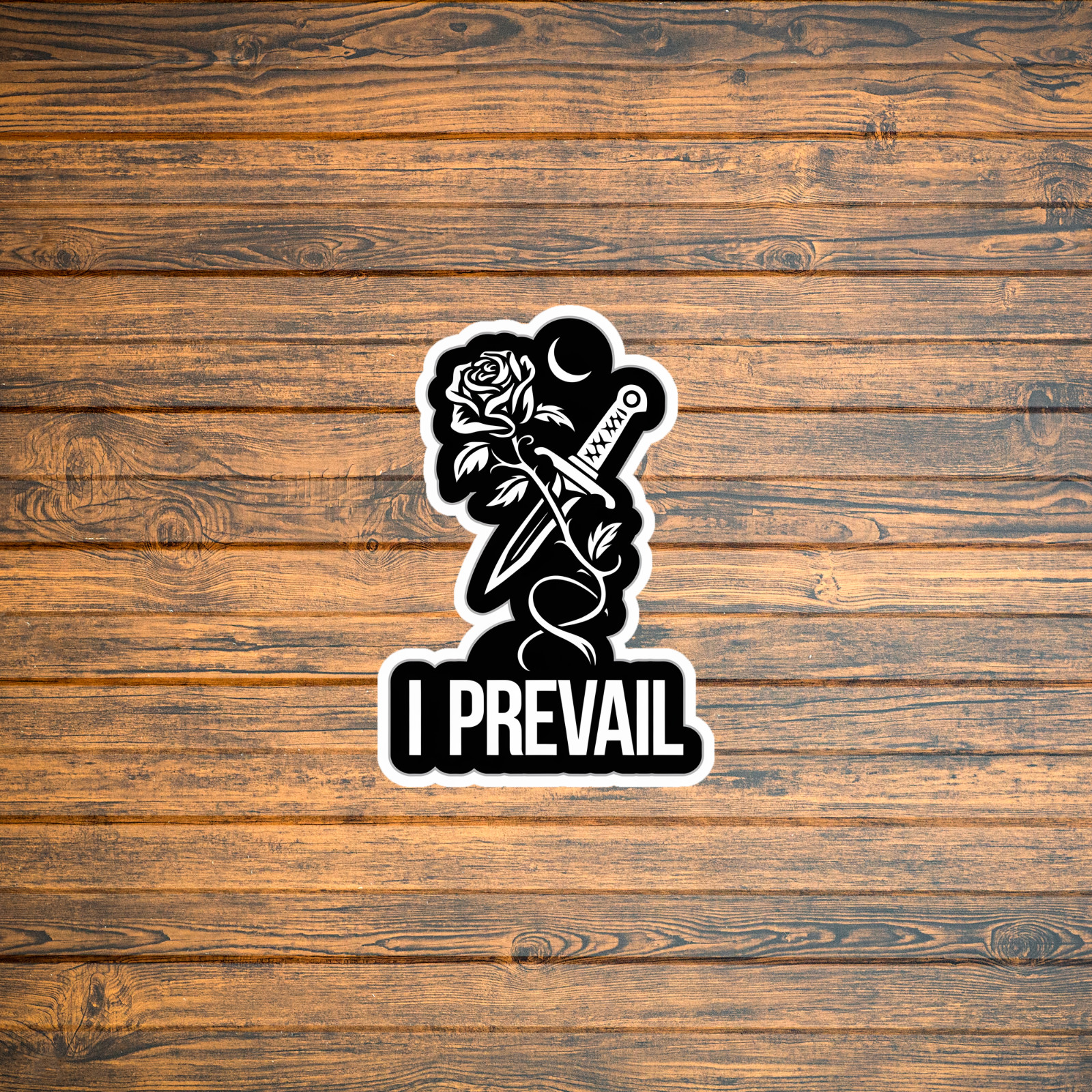 I Prevail Band Sticker – Rose Knife Tattoo Style Decal for Rock Music Fans #2416
