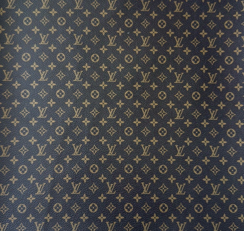 LV Brown Monogram Vinyl for Crafting Mini Size piece 12" X 12" Scrap