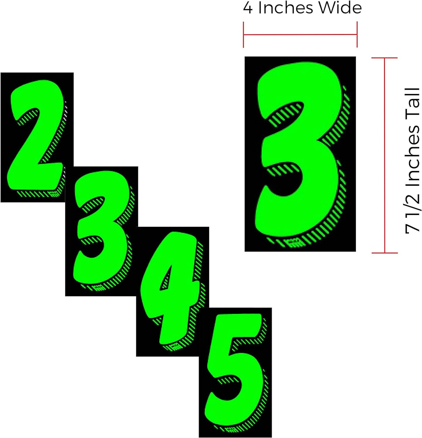 Vinyl Decals for Cars Chartreuse Large Number Stickers Windshield Pricing Number