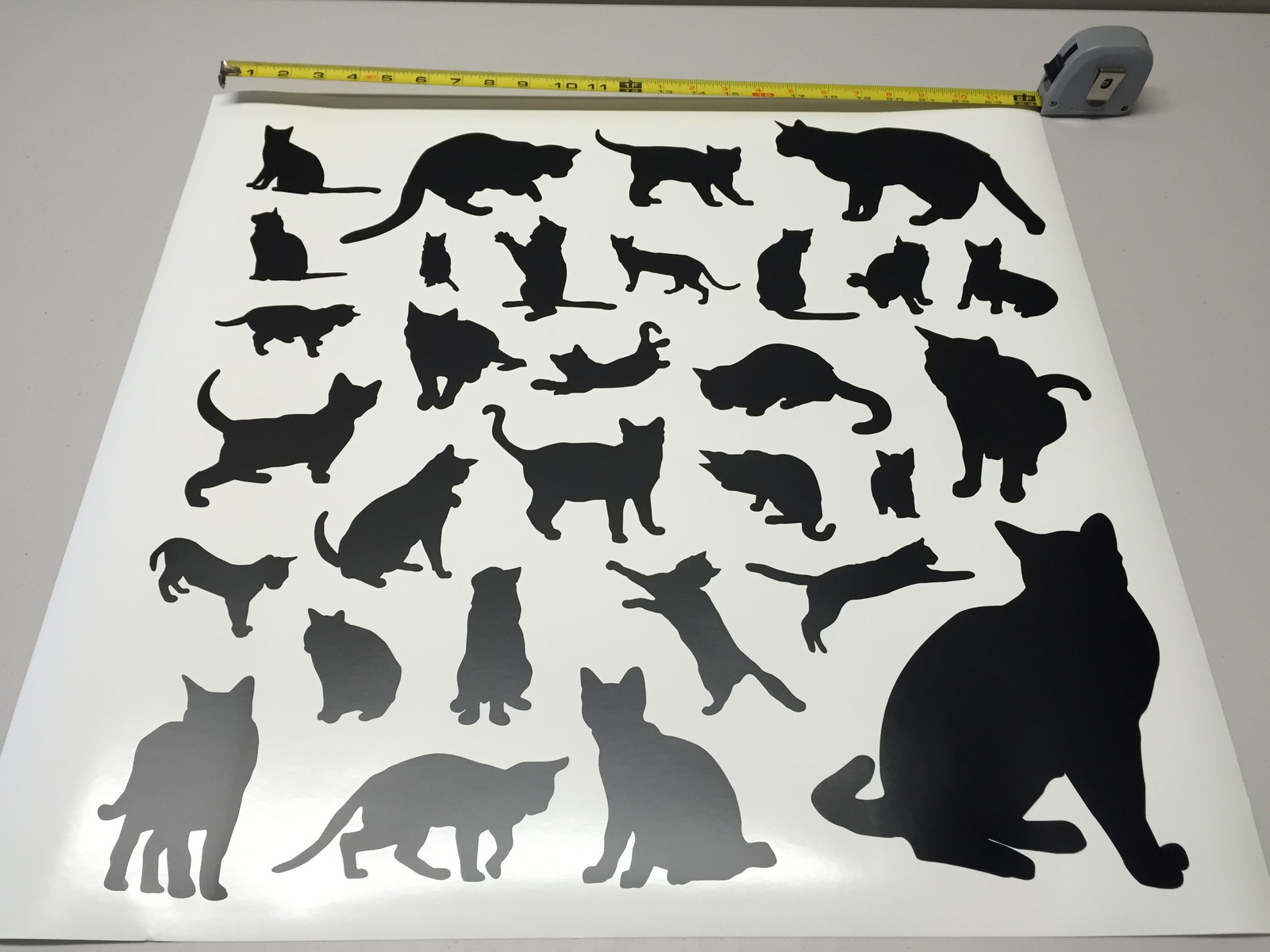 30 cat silhouettes | Cat silhouette decal | Cat vinyl sticker | kitty wall decor