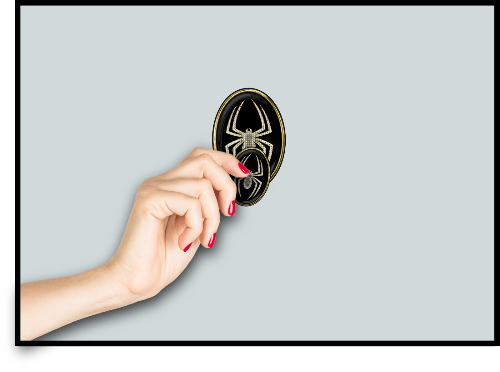 Spider Decal Sticker Blinged Oval Widow Arachnid Diamonds Recluse Insect Bug
