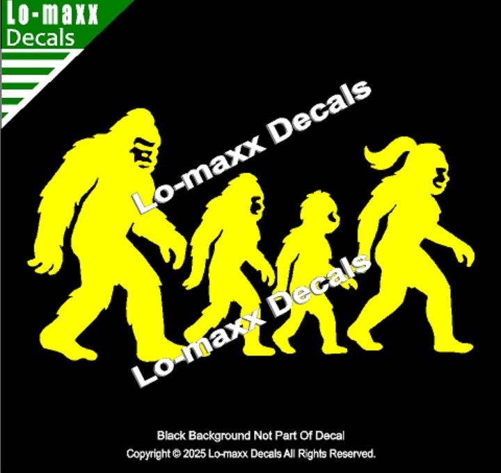 Bigfoot Sasquatch Family Vinyl Decal Die Cut Sticker for Car Truck SUV Window