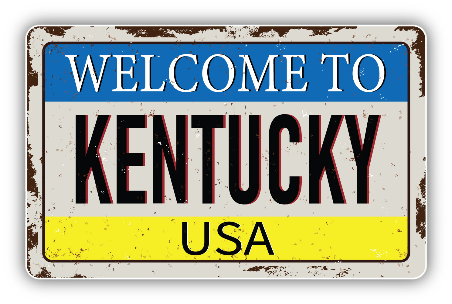 Kentucky State USA Grunge Retro Vinyl Sticker Decal