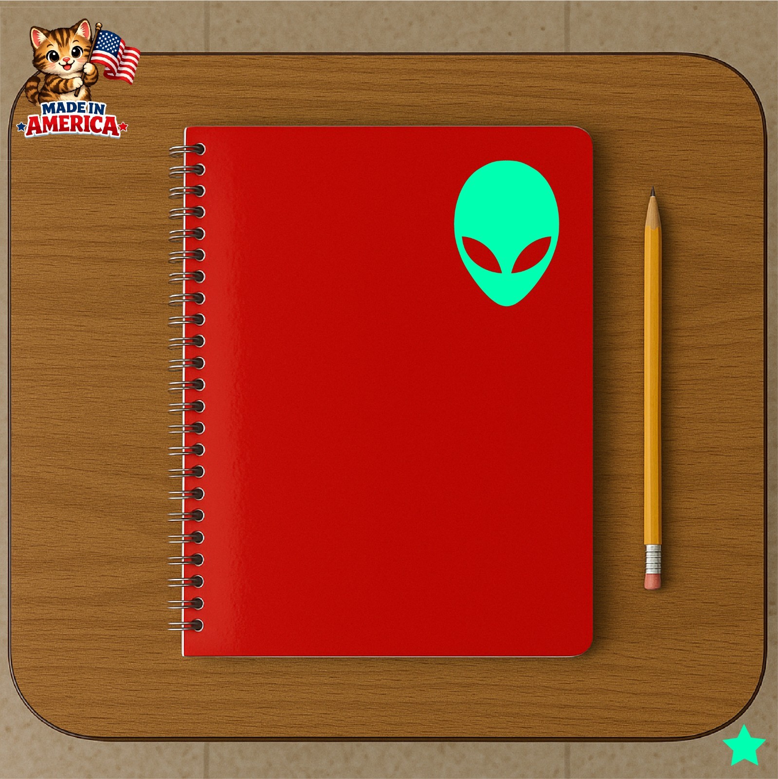 Alien Head Decal Sticker Greys UFO Space Men Ship Classified Area 51 Night Sky