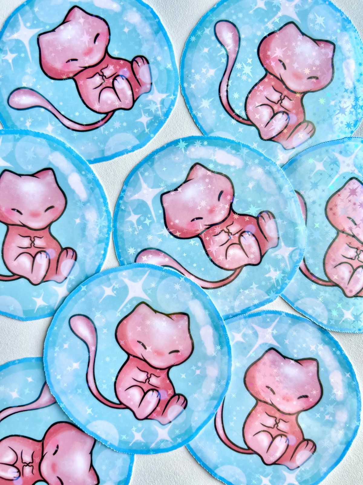 Bubble Mew Sticker, Cute Vinyl Die Cut Pokemon Sticker