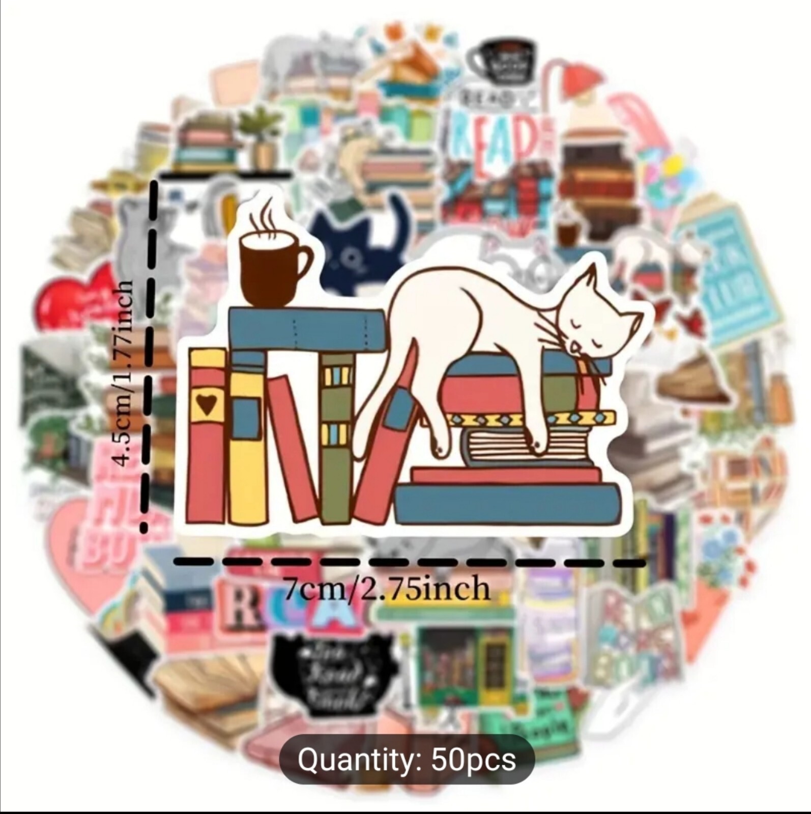 10 PCS Reading Books Lover Stickers BRAND NEW