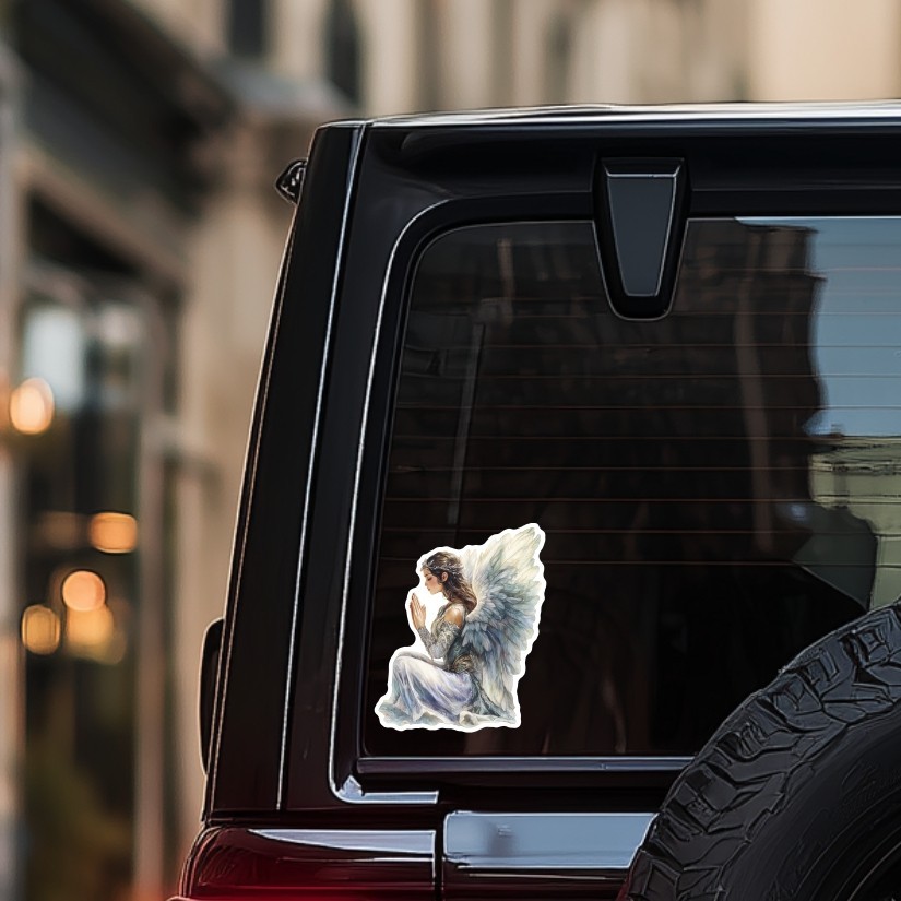 Angel Praying Sticker, Peel N' Stick, Different sizes