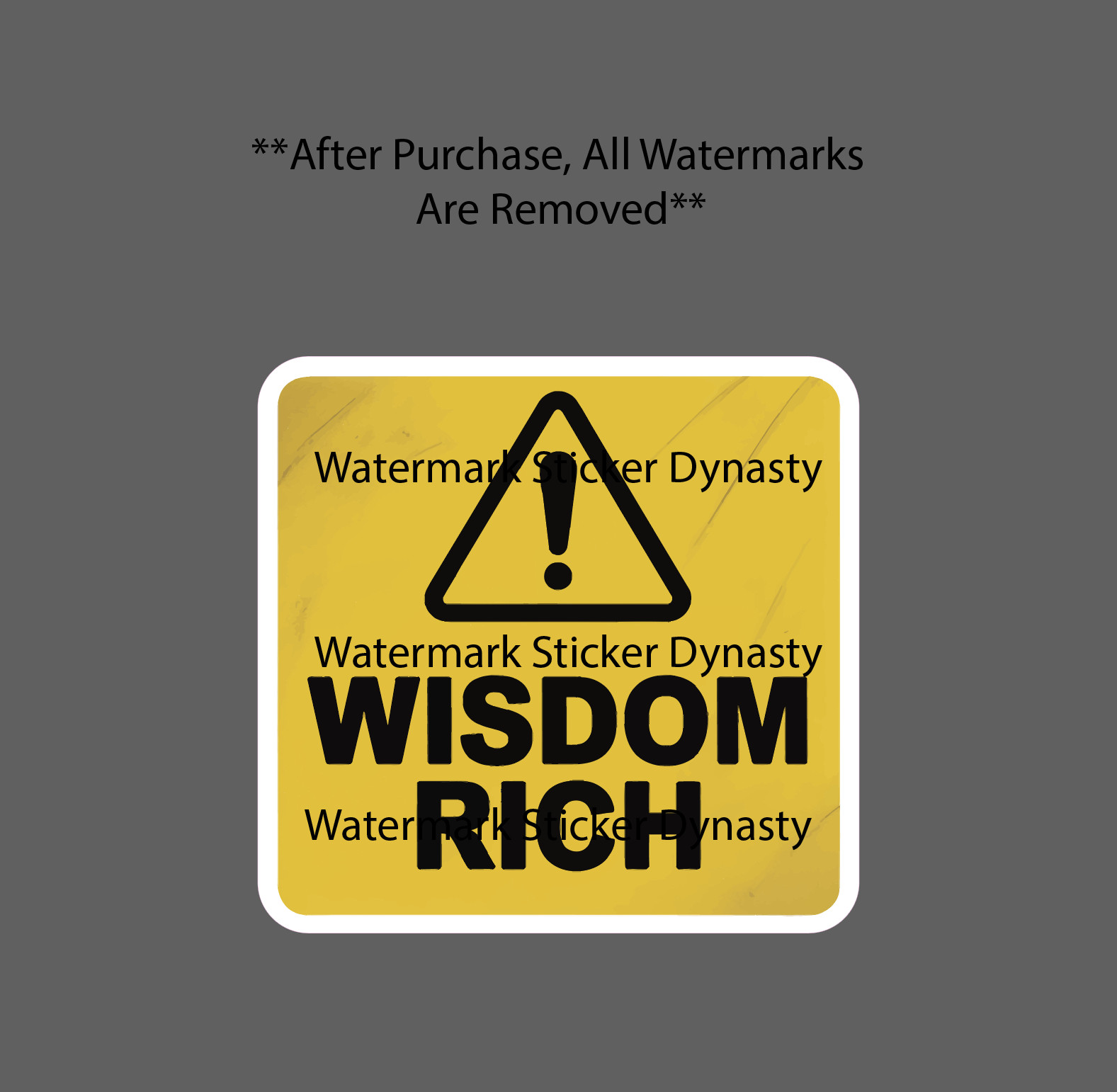 Wisdom Rich Sticker Waterproof Decal Caution Warning Funny Age Retro Gift NEW