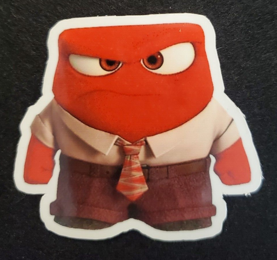 Inside Out Sticker-Anger water resistant die cut color sticker, white outline