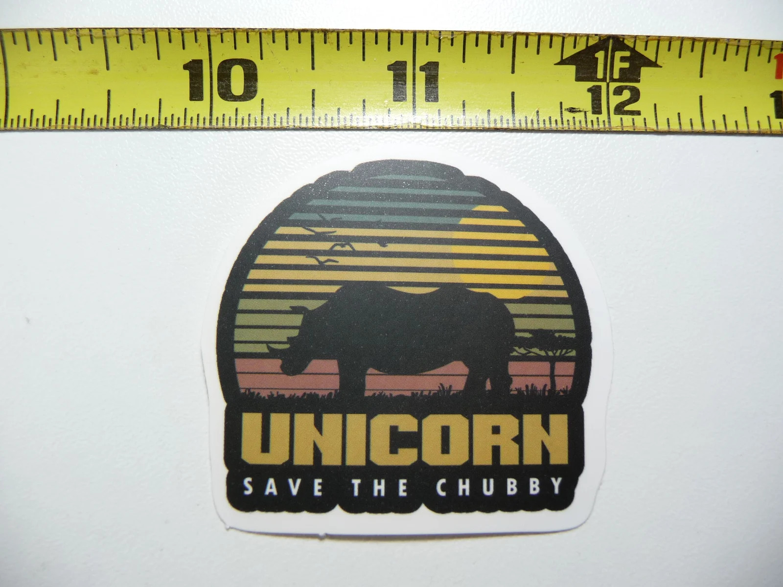 SAVE THE CHUBBY UNICORN RHINOCEROS RHINO SMALL STICKER DECAL ZOO AFRICA