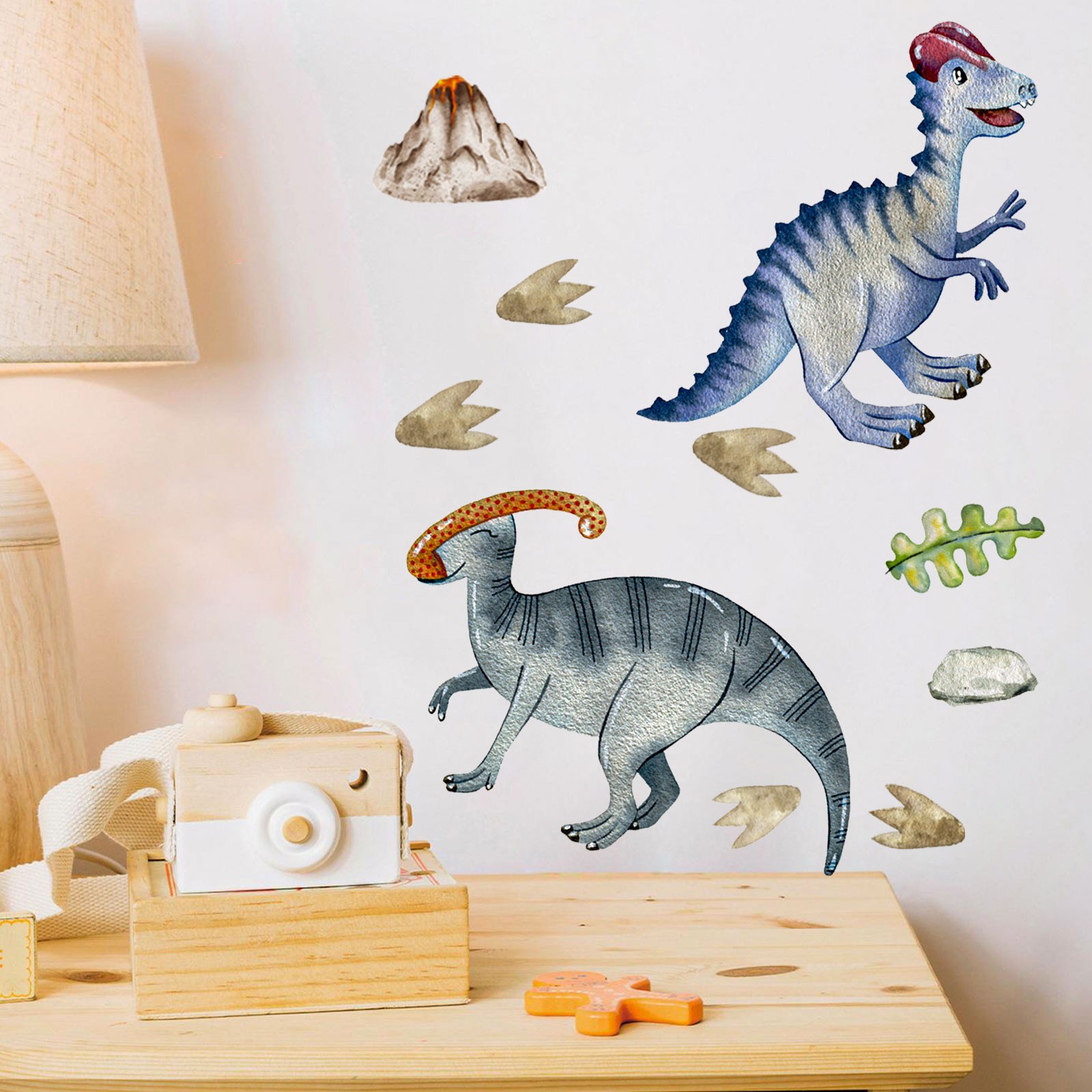 2 PCS Cartoon Dinosaur Wall Stickers Self-Adhesive Room Decor for wall, Wardrobe