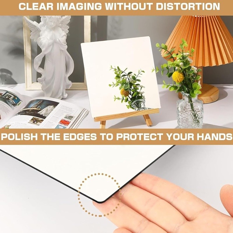 Self Adhesive Acrylic Mirror Tiles 2MM Thick Reflective Wall Decoration New
