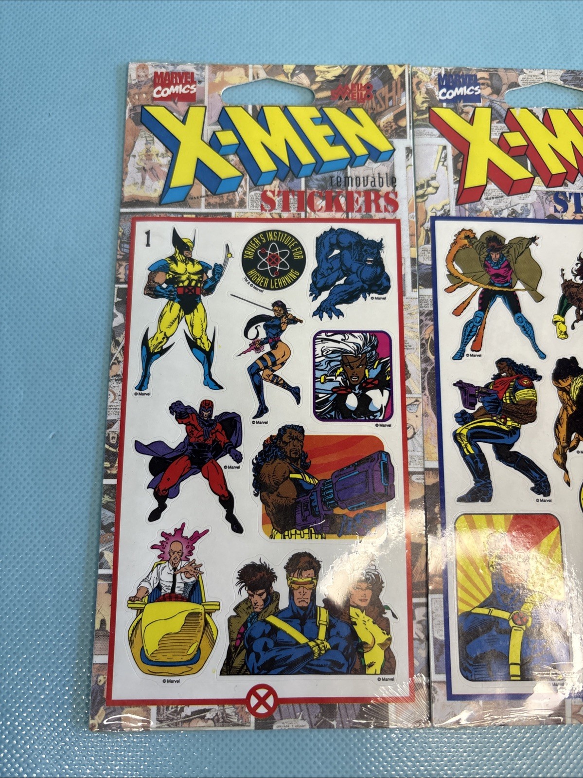 Vintage 1994 Marvel X-Men Set of 3 Sheets of Removable Stickers – NEW SEALED