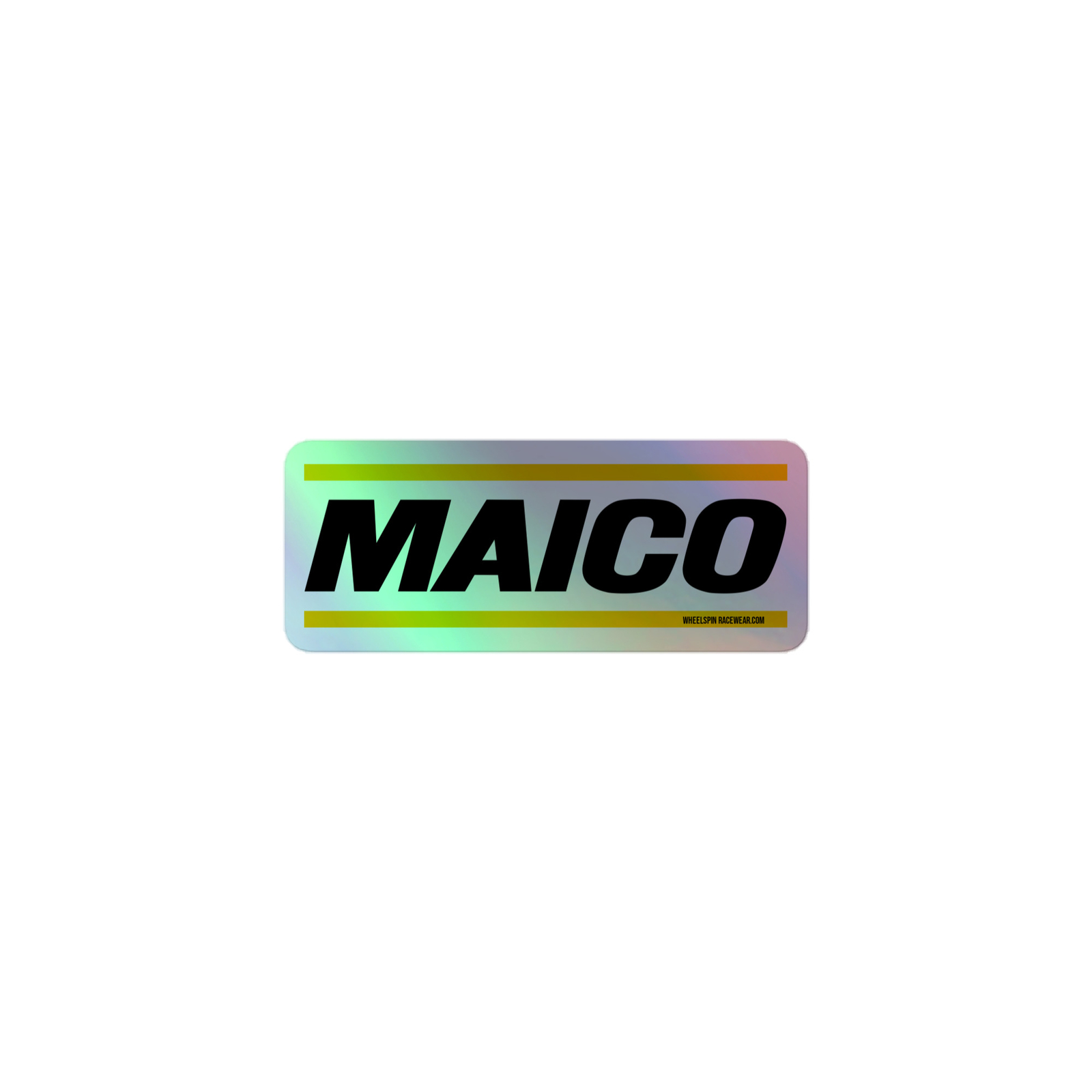 Maico Horizontal Yellow Stripe Holographic Moto Stickers vintage mx motocross