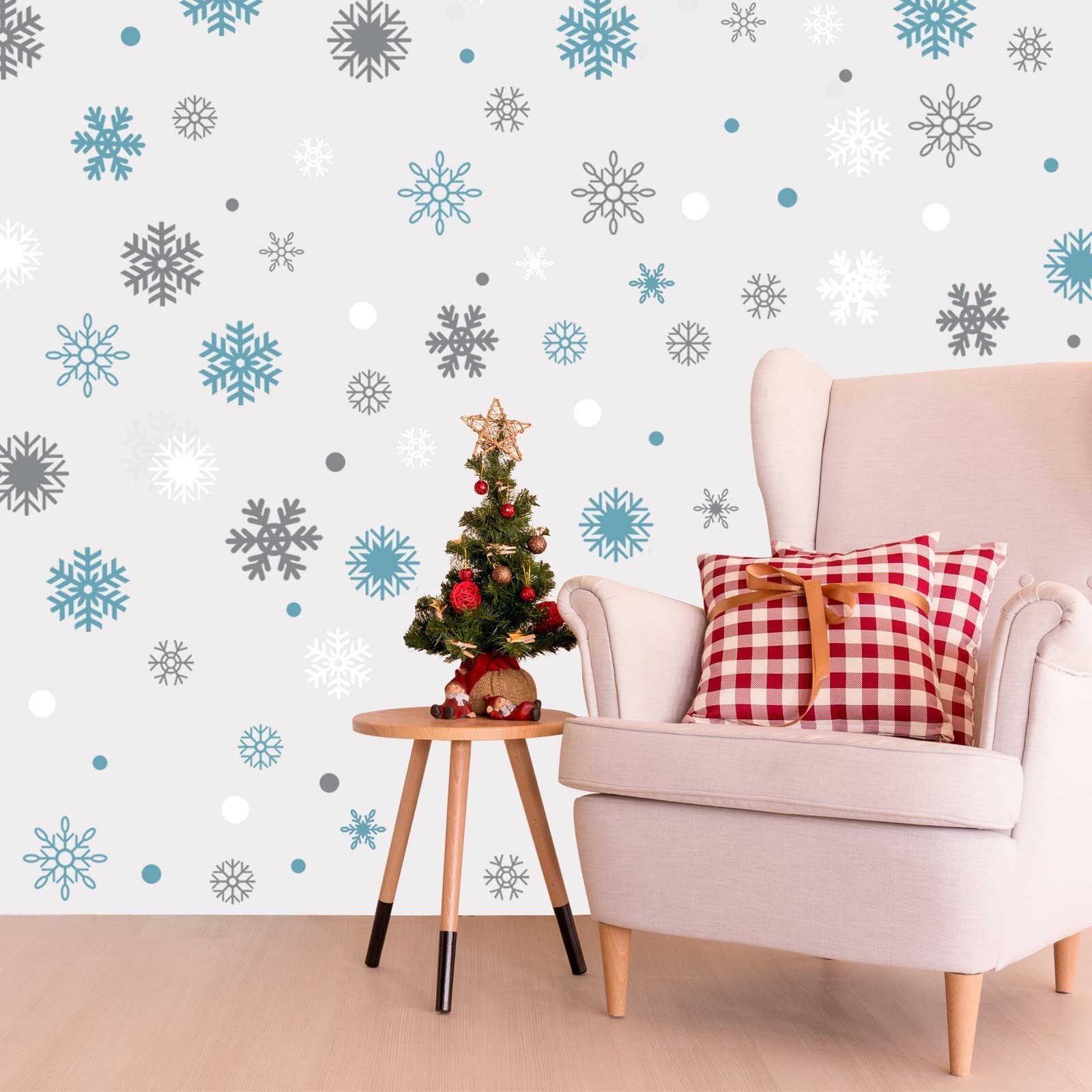 Outus 249 Pcs/ 6 Sheets Winter Snowflakes Wall Decals Snowflake Wall Winter C…