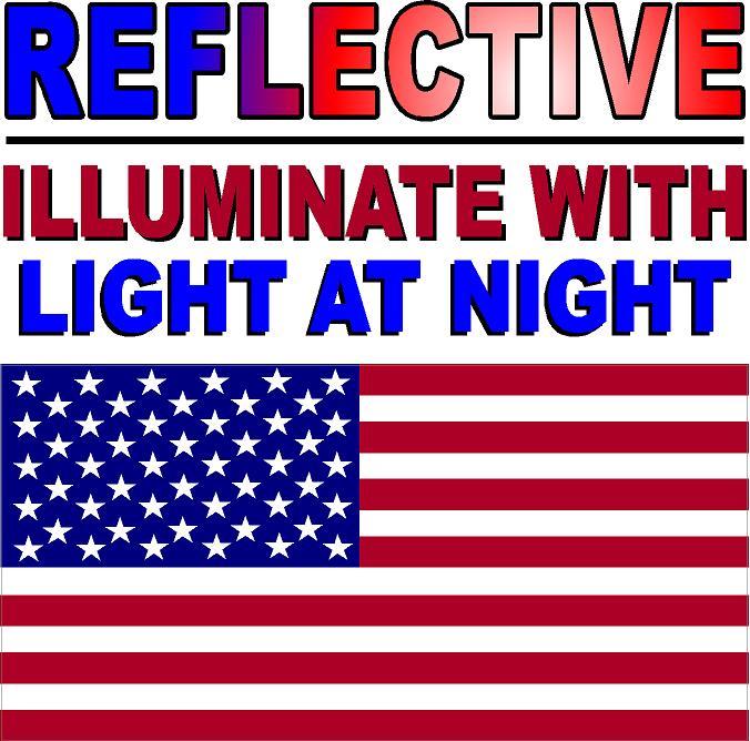 (PACK OF 3) REFLECTIVE American Flag USA Decal 3M Military-Marines-Army-Navy